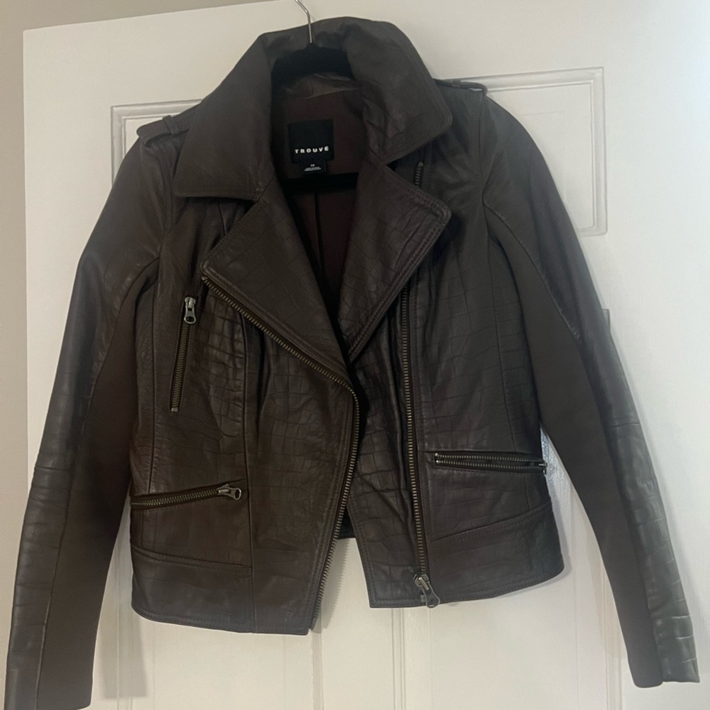 Trouvé brown leather jacket from Nordstrom.